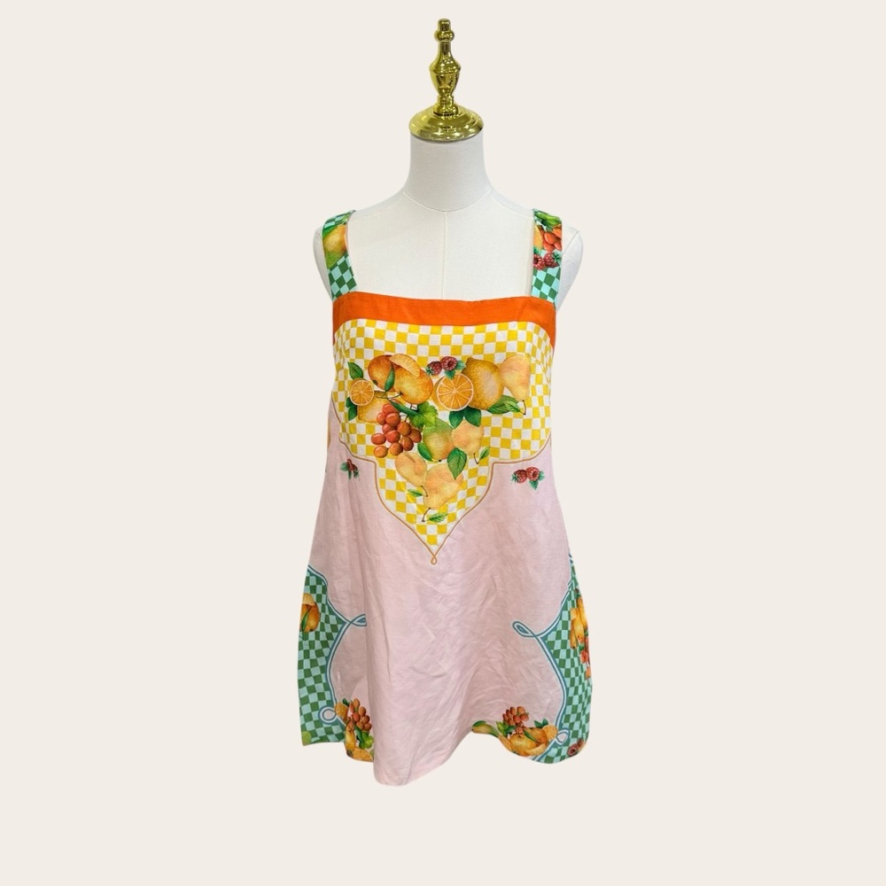 Antonio Melani Small Eliana Fruit Print Linen Blend Sleeveless Mini Dress NWT - Picture 3 of 13